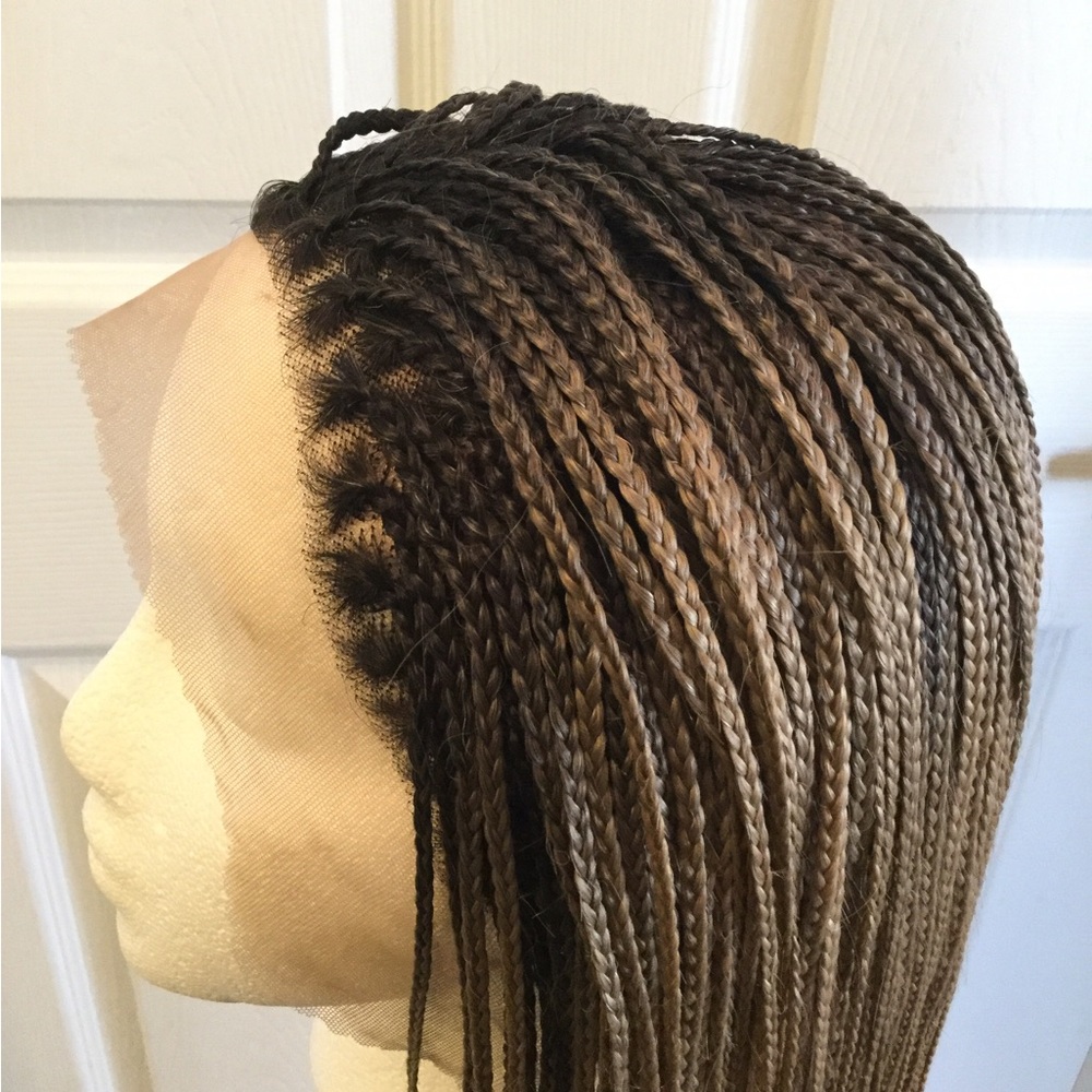 Lemonade Style Micro Braided Lace Wig in Ombré Blonde